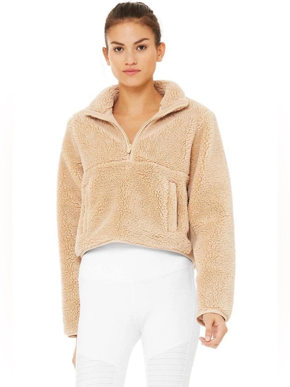 ALO Yoga Shanti Teddy Sherpa Half-Zip Pullover - S